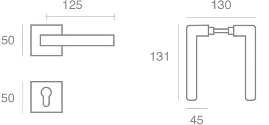 Maniglia Acapulco per porta interna (con rosetta)